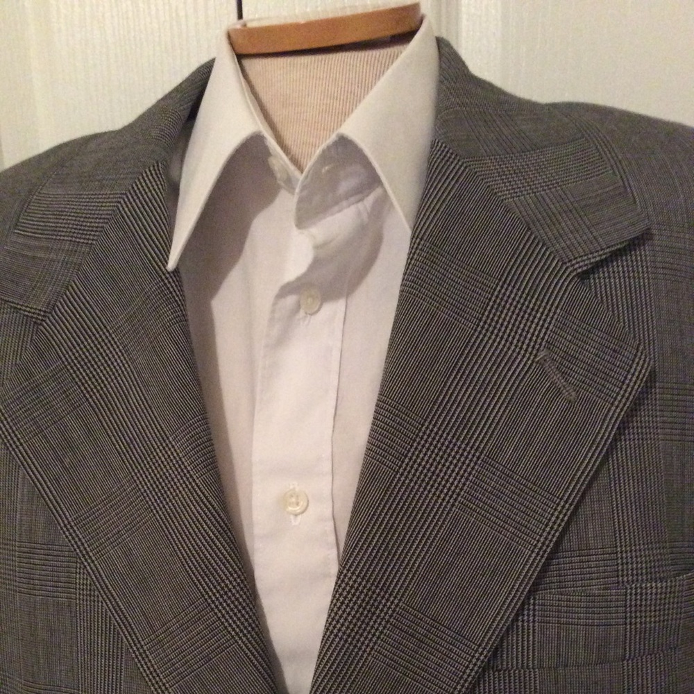 Men’s Suit, Gray/White/Black, 42R